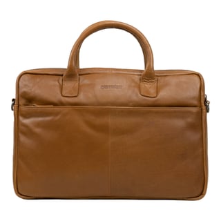 DSTRCT Business Leather Bag State Street single zipper - Cognac