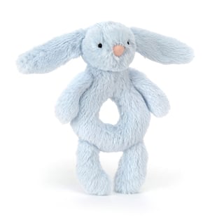 Jellycat Bashful Blauw Konijn Ring Rattle