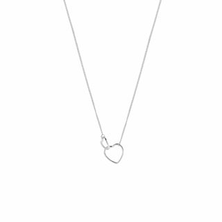 Rose Gold Plated Necklace with Double Heart - Silver Plated Brass