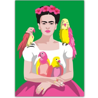 Ansichtkaart Frida Kahlo Met Vogels