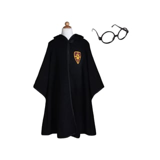 Wizard Cloak with Glasses - Zwart (5-6 Jr)