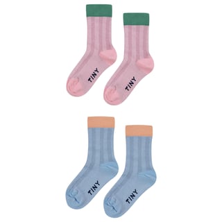 Tiny Cottons Metallic Socks Pack Light Pink/Sky Blue