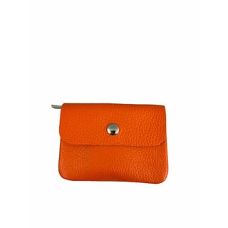 Leather Purse with Zipper Blush - Orange