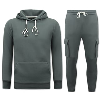 Huispak Heren Volwassenen - Oversized Joggingpak - Dik Geweven - Antraciet