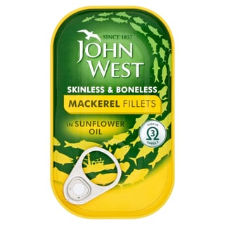 John West Mackerel Fillets In Sunflower Oil 160G