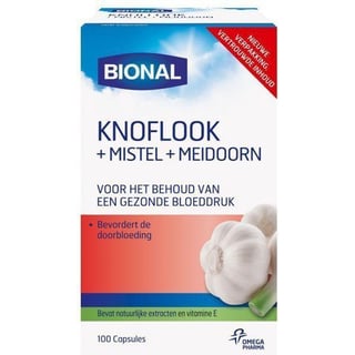 Bional Knoflook+Mistel+Meidoorn - Reguleert Bloeddruk en Cholesterol - 100 Capsules