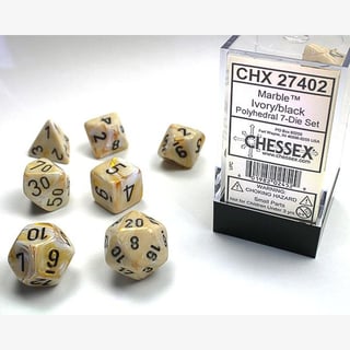 Dice Poly Marble Ivory/ Black