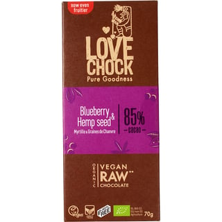 RAW Chocolade 85% Blueberry Hemp Seed