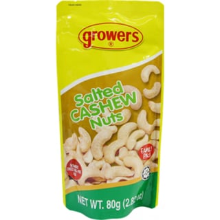 Growers Salted Cashew Nuts 80g