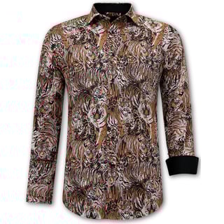 Tijgerprint Blouse Heren - 3118 - Bruin
