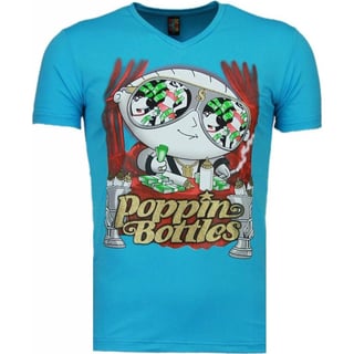 Poppin Stewie - T-Shirt - Blauw