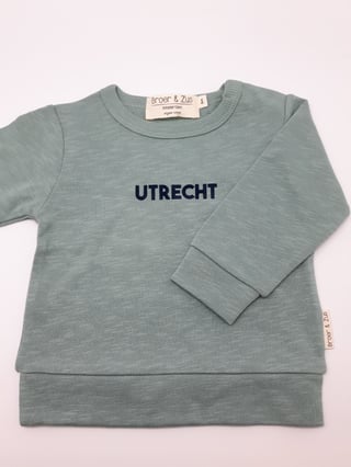 Broer & Zus Utrecht Trui 6m Cactus & Marineblauw