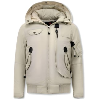 Korte Heren Winterjas Met Capuchon - 1771 - Beige