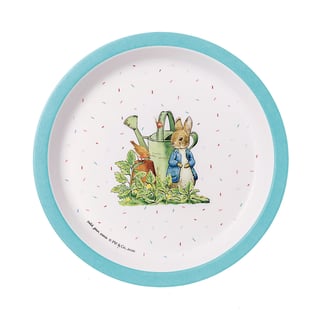 Petit Jour Peter Rabbit Bord Met Opstaande Rand 18 Cm Blauwe Rand +6 Mnd