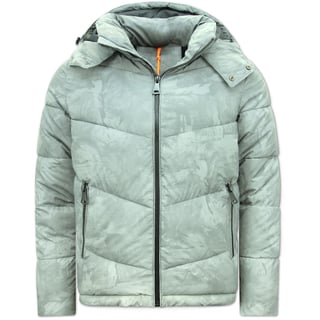 Reflector Grijs Puffer Jas Heren Met Capuchon