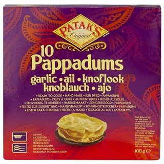 Patak's Pappadum Knoflook 100G