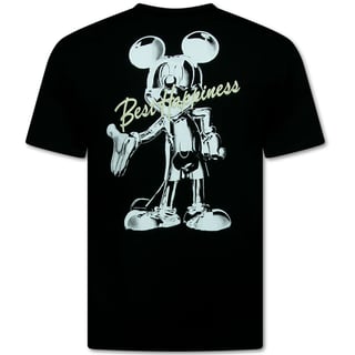 T Shirt Heren Met Print Grappig - Oversized T Shirt Heren - Happiness - 688 - Zwart