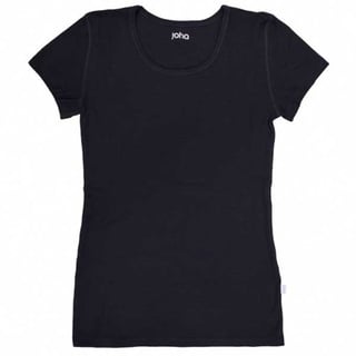 Marie, Wollen T-Shirt Korte Mouw, Zwart