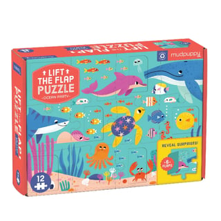 Mudpuppy Puzzle Lift-the-Flap Ocean Party 12 Delig 2+