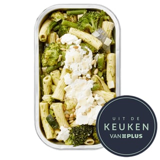 Uit De Keuken Van PLUS Pasta Pesto Met Groene Groentes