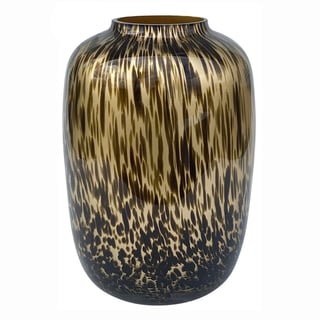 Vaas Cheetah Panter Zwart-Goud Glas 32x45cm