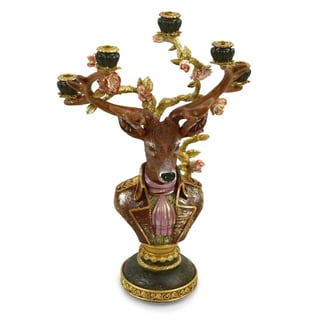 Kandelaar Hert Lila Strik 44x64cm Met 5 Armen