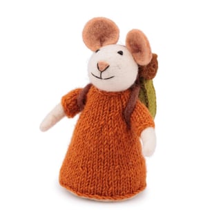 Decoratie Muis wandelaar cognac