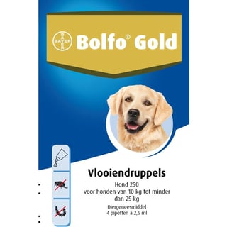 Bolfo Gold Hond 250 - 4 Pipet