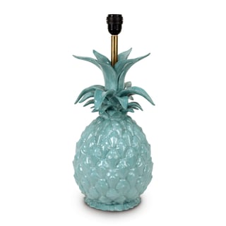 Tafel Lamp Voet Ananas Turquoise Porselein 22x54cm