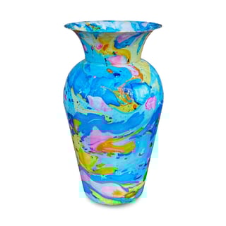 Vaas Deco Blauw Multicolor Metaal 20x35cm