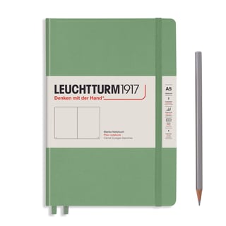 Leuchtturm medium plain notebook (A5) hardcover - 14.5 x 21cm / sage