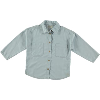 Tocoto Vintage Kid Long Sleeve Shirt With Shirt Collar With Pockets Blue