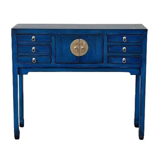 Tafel & Ladekast Dynasty Vintage Blauw Goud Hout 100x26x87cm