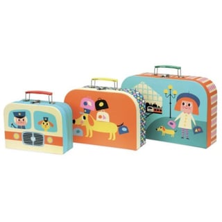 3 Cardboard Suitcases Set