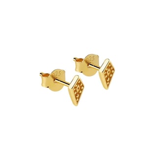Silver Shield Stud Earrings - Sterling Silver / Gold Plated
