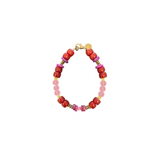 Le Petit Atelier Bracelet Glass with Coral - Ruby Sunset