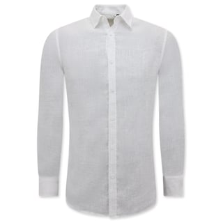 Linnen Overhemd Heren - Regular Fit - Blanco - Wit