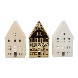 Waxinelicht Huisje Jolie Keramiek 15x26cm 3 Kleuren
