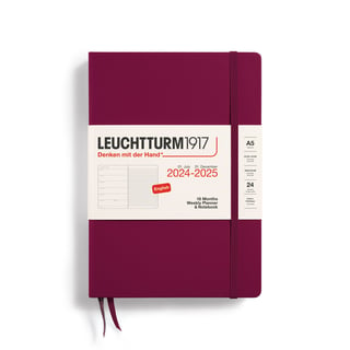 Leuchtturm 18 month diary hardcover large 2024-2025 - Port Red