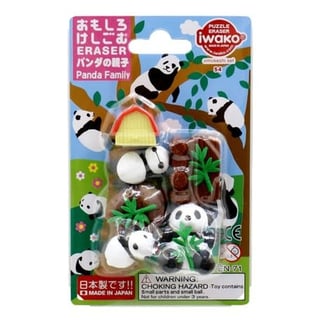 Iwako Puzzle Eraser Panda Family Set 3+