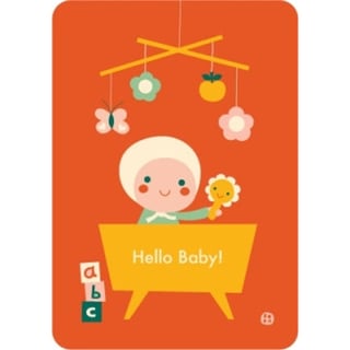 Bora kaart plus enveloppe baby rood