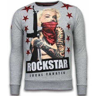 Marilyn Rockstar - Rhinestone Sweater - Grijs