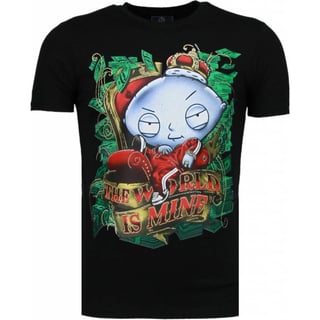 Rich Stewie - T-Shirt - Zwart