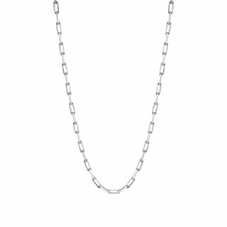 Gold Plated Necklace Long Link - Sterling Silver / Silver