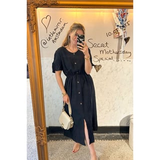 Basic Shortsleeve cotton Dress - Black