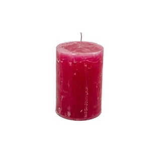 Branded Blok Kaars Fuchsia Roze 7x10cm