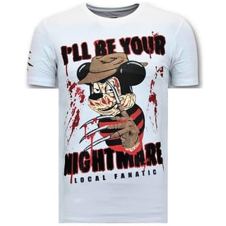 Luxe Heren T Shirt - Freddy Krueger - Wit