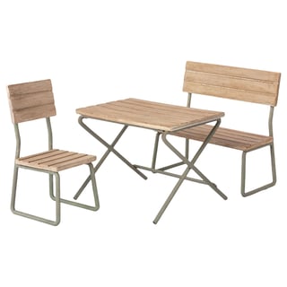 Maileg Garden Set, Table with Chair & Bench