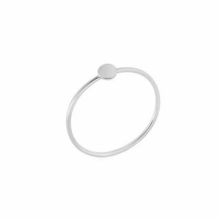 Gold Plated Ring Small Circle - Size 6 / 925 Sterling Silver