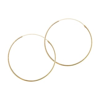 Silver Hoop Earrings 40 MM 1,2MM - Sterling Silver / Gold Plated / 40MM